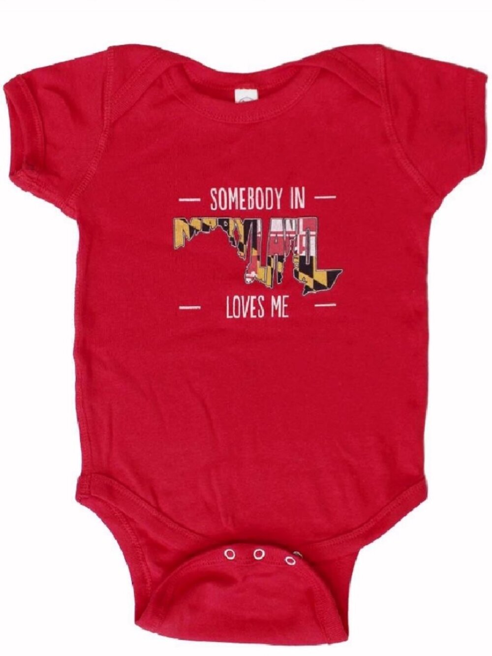 Somebody In Maryland Loves Me Red Baby Romper One-Piece Jumper Bodysuit NEW